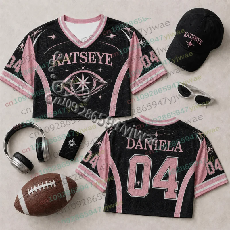 2026 KATSEYE Konzert Unisex Jersey Locker Modisch Yoonchae Lara&Sophia Daniela Fans T-Shirt Herren Damen Strand Crop Tee T-Shirts – Detail 5