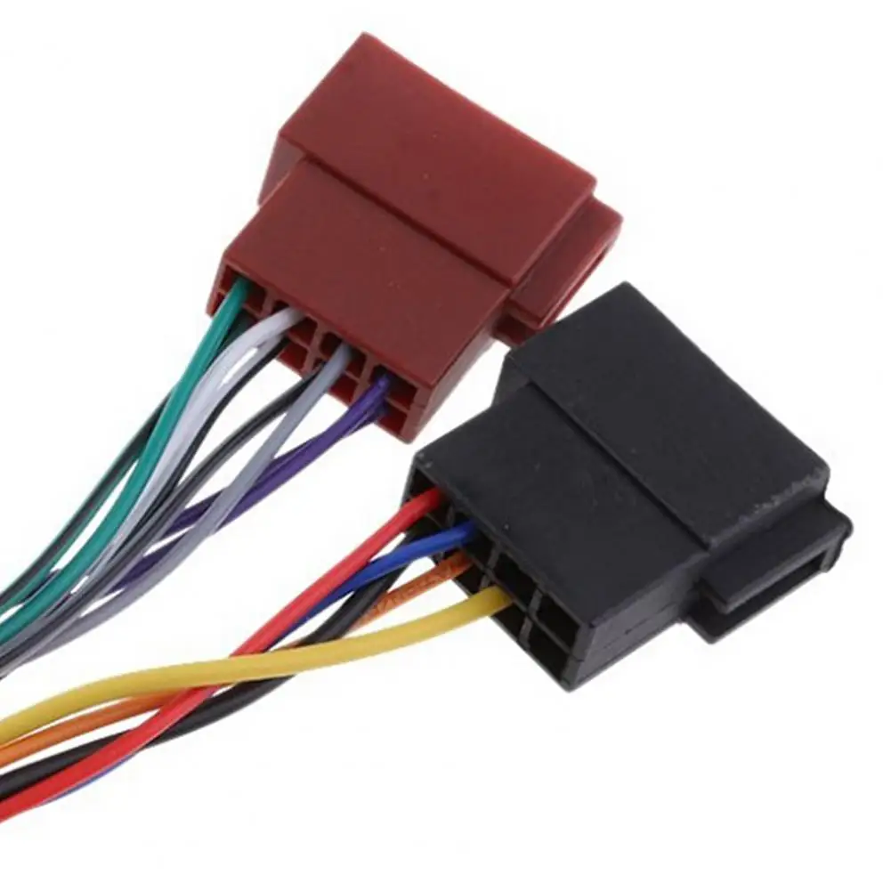 سلك تسخير محول ل كينوود/JVC سيارة ستيريو راديو ISO القياسية موصل محول 16 دبوس التوصيل كابل سيارة سلك كابل محول