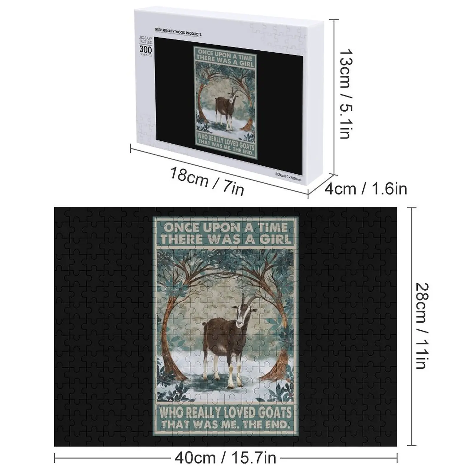 Puzzle dla dzieci z imieniem na zamówienie: Dawno, dawno temu była dziewczynka, która naprawdę kochała kozy. Puzzle edukacyjne dla dzieci, układanka IQ.