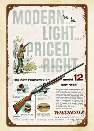 1958 fiream WINCHESTER Shotgun duck hunting metal tin sign unique home decor sign