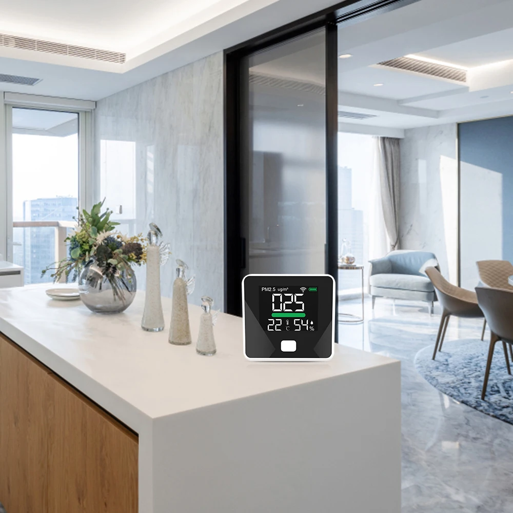 Mini Hoge Precisie Real Time Monitoring PM2.5 Stofdetector Laser Sensor 4 in 1 Smart Home Tuya WiFi Intelligente Deeltjesmeter