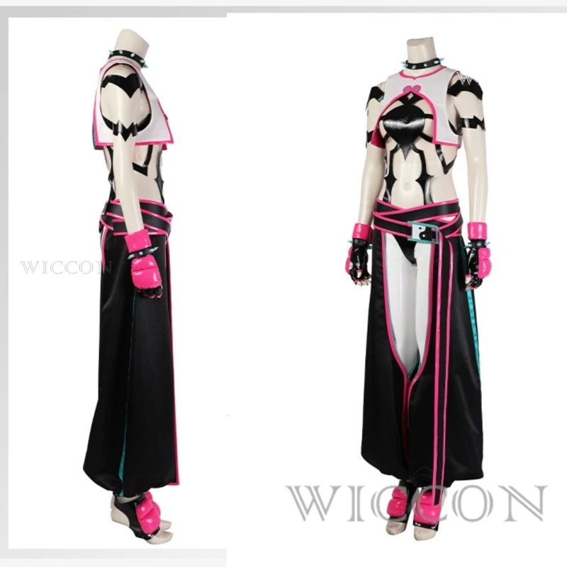 جوري هان تأثيري حلي لعبة مقاتلة SF 6 ملابس هالوين كرنفال ملابس للحفلات تمويه الأدوار النساء فانتازيا وتتسابق شعر مستعار #4