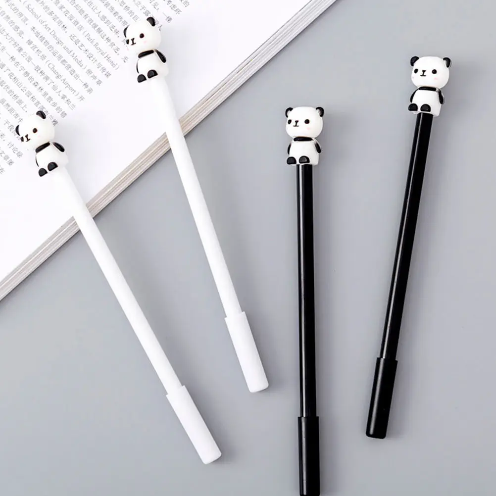 20Pcs Panda Pens 0.5mm Black Ink Fine Point Compact Lightweight Silicone Plastic Pens for Daily Use School Office Note Taking