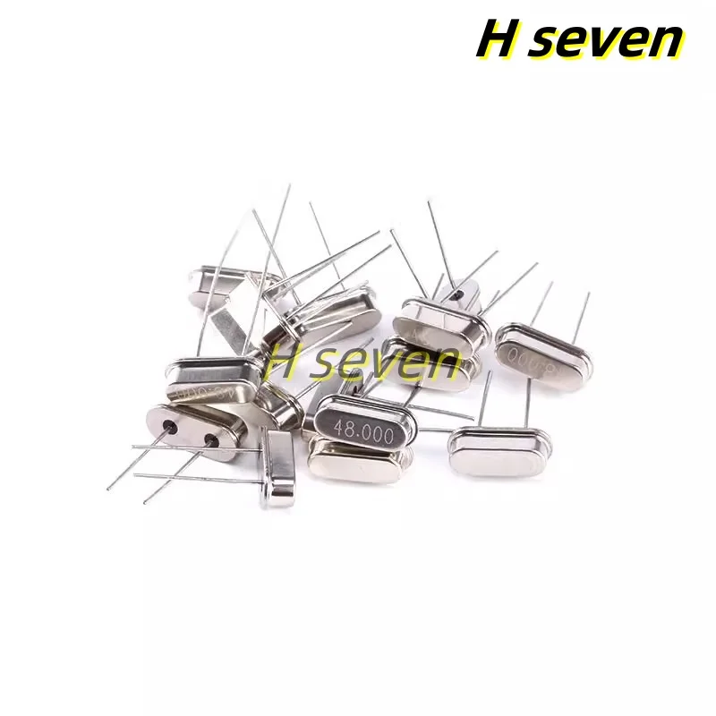 10pcs HC-49S Quartz Crystal Resonator Passive Oscillator  ±20ppm 4/8/11.0592/12/16/22.1184/24/25MHz DIP 2Pin