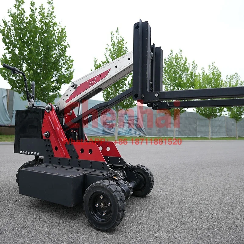 Best Selling mini telescopic forklift 600kg all terrains Truck hydraulic Electric Forklift with crank arm lift