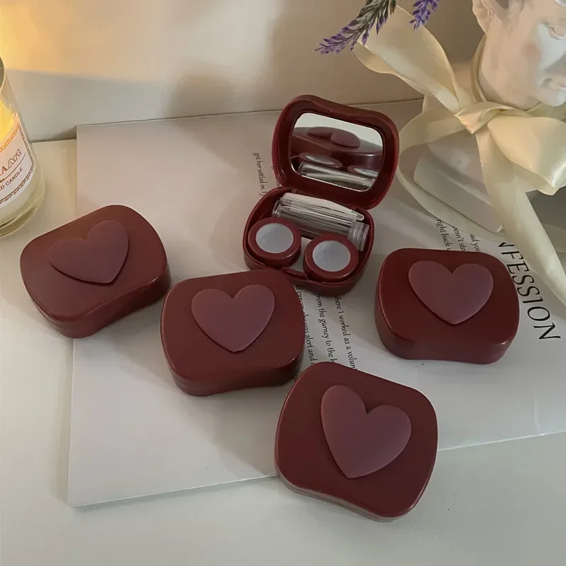 1 szt. Pojemniki na soczewki kontaktowe futerał na soczewki kontaktowe dziewczynka przenośny podróżny Mini uroda pudełko do przechowywania pielęgnacja oczu pudełko na pojemnik