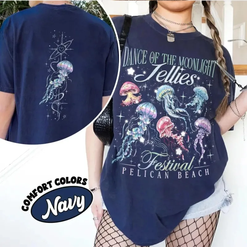 Moonlight Jellies Festival Shirt, Pelican Town Game Graphic Tee, Jellyfish Aesthetic Gamer Shirt, Cozy Indie Game Fan Gift