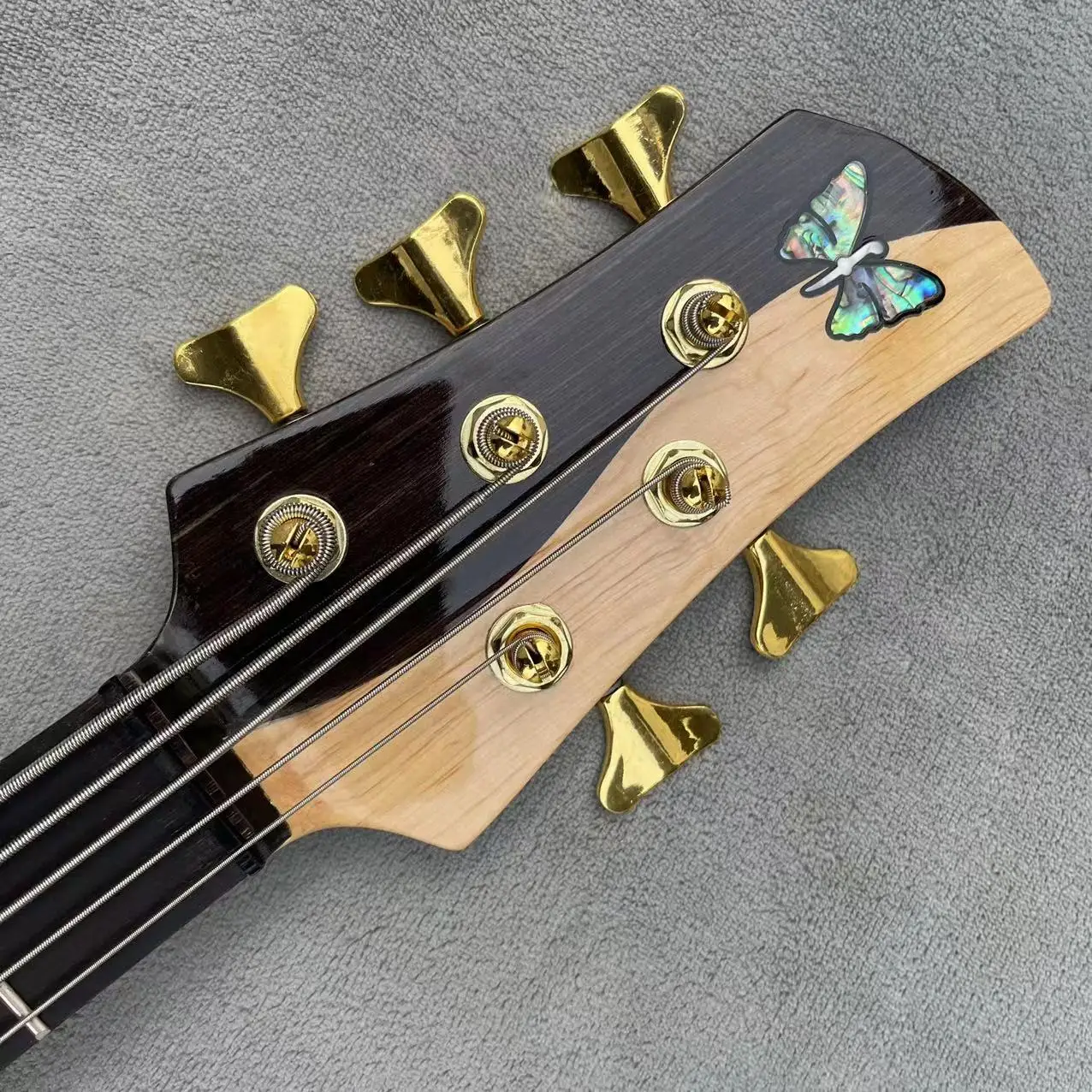 5-string butterfly bass split connection, Yin and Yang face body alder, maple track, rosewood fingerboard, EMG bass special pick