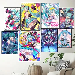 Bilibili H-Hatsune Miku Cute Poster Painting Wall Pictures For Living Room Decor Sticker