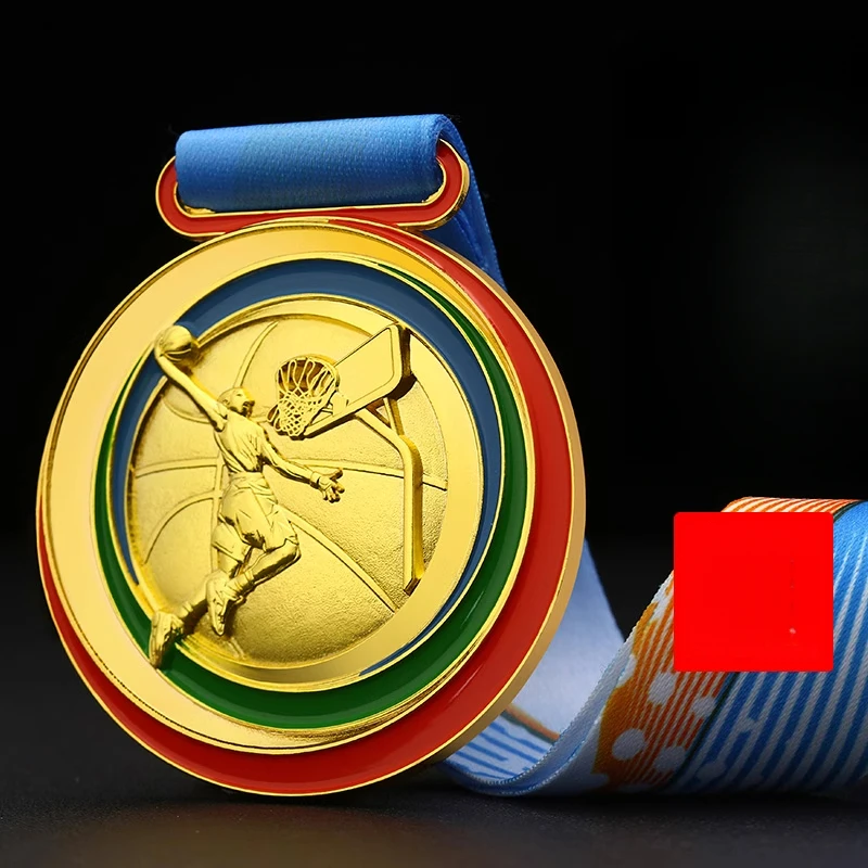 Customized gold, silver and bronze medals for basketball competition, as well as the best player award.