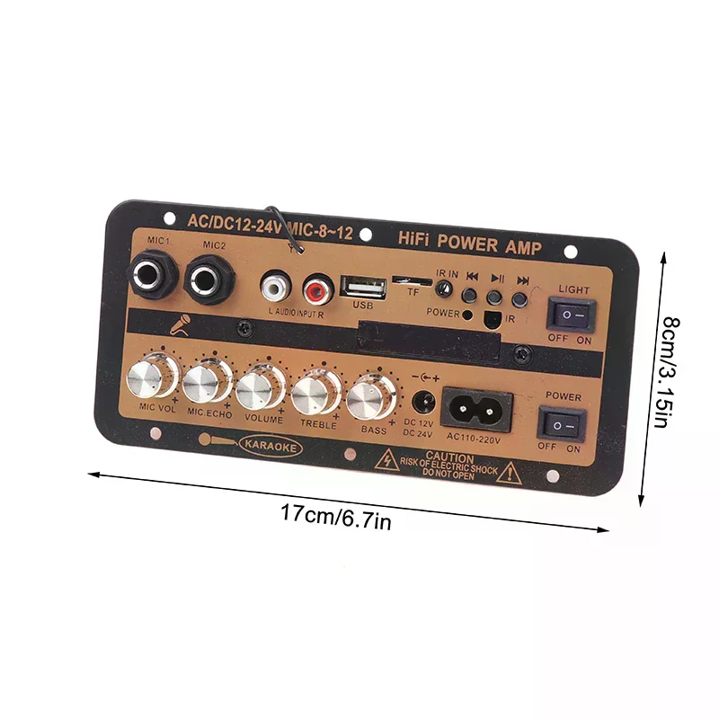 EU/US Plug Bluetooth 5.0 Amplifier Board With Optical Audio AMP USB FM Radio TF Player DIY Audio For Karaoke Home Car 110V/220V view 5