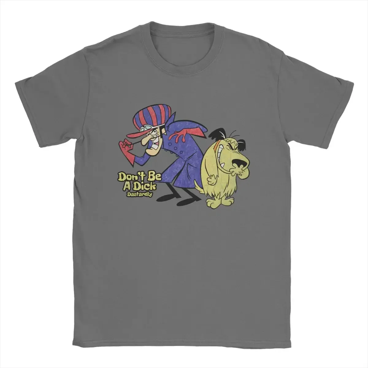 Mannen Muttley Wacky Races T-shirts Katoenen Kleding Vintage Korte Mouw Ronde Hals Tees Gedrukt T-shirt vintage Zomer mannen