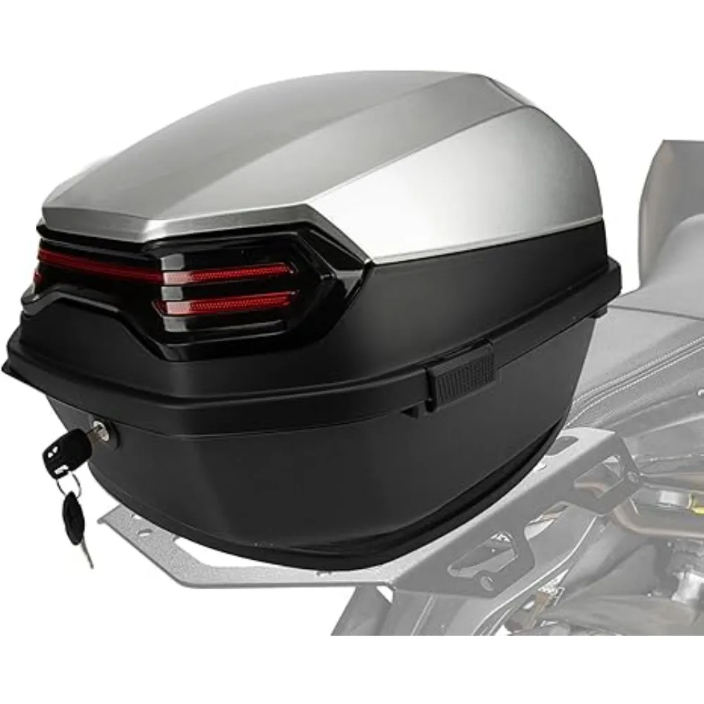 Motorcycle 1PCS Universal Scooter Daily Top Box Luggage Trunk Lockable Storage Rack Waterproof Mount Helmet Luggage Box