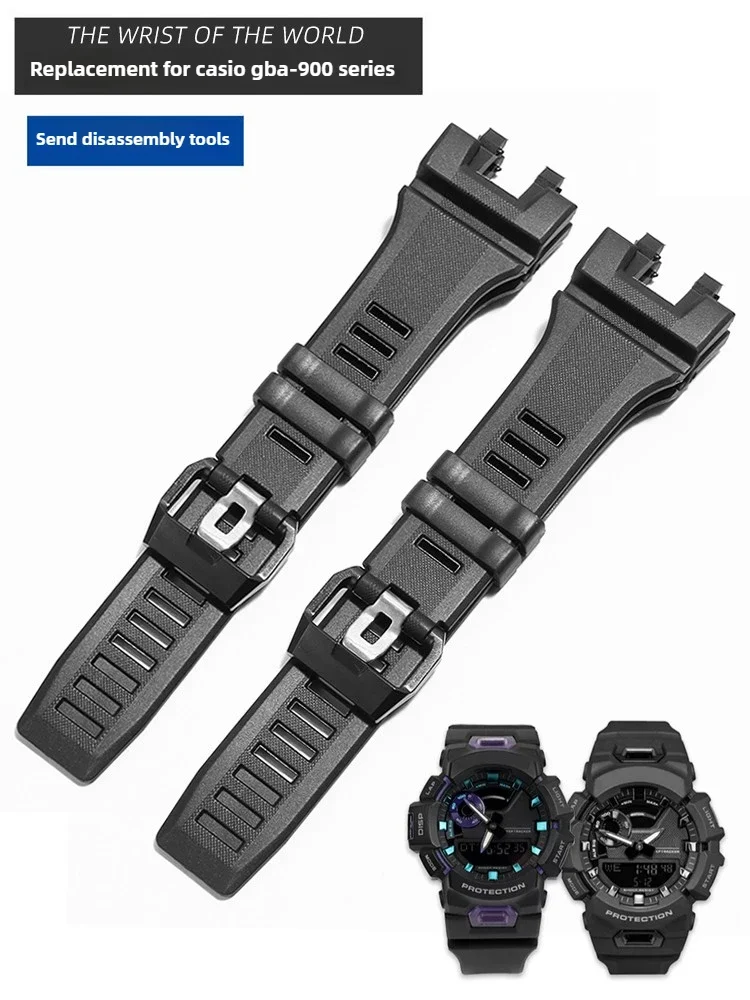 مناسبة لحزام ساعة السيليكون G-SHOCK Casio الأسود GBA-900-1A/GBA-900CB