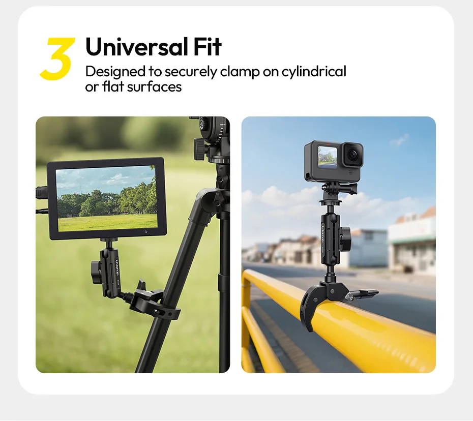 Ulanzi R105 Fahrradschienenmontageklemme 360° ° Verstellbarer Knopf mit 1/4-Zoll-Halterung für Insta360 Action-Kamera-Monitor-Fotografielicht – Detail 5
