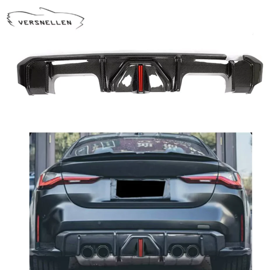 

Real Dry Carbon Fiber AK Style Rear Bumper Diffuser With LED Light for BMW M3 G80 4-door/M4 2-door 2021+ G80 G82 G83 Diffuser