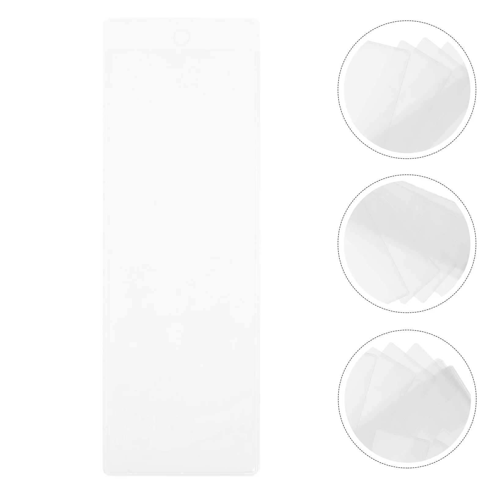 

20pcs Transparent Bookmark Sleeves Waterproof Plastic Photo Booth Frames For Scrapbooking Clear Holder With Hole For Teachers