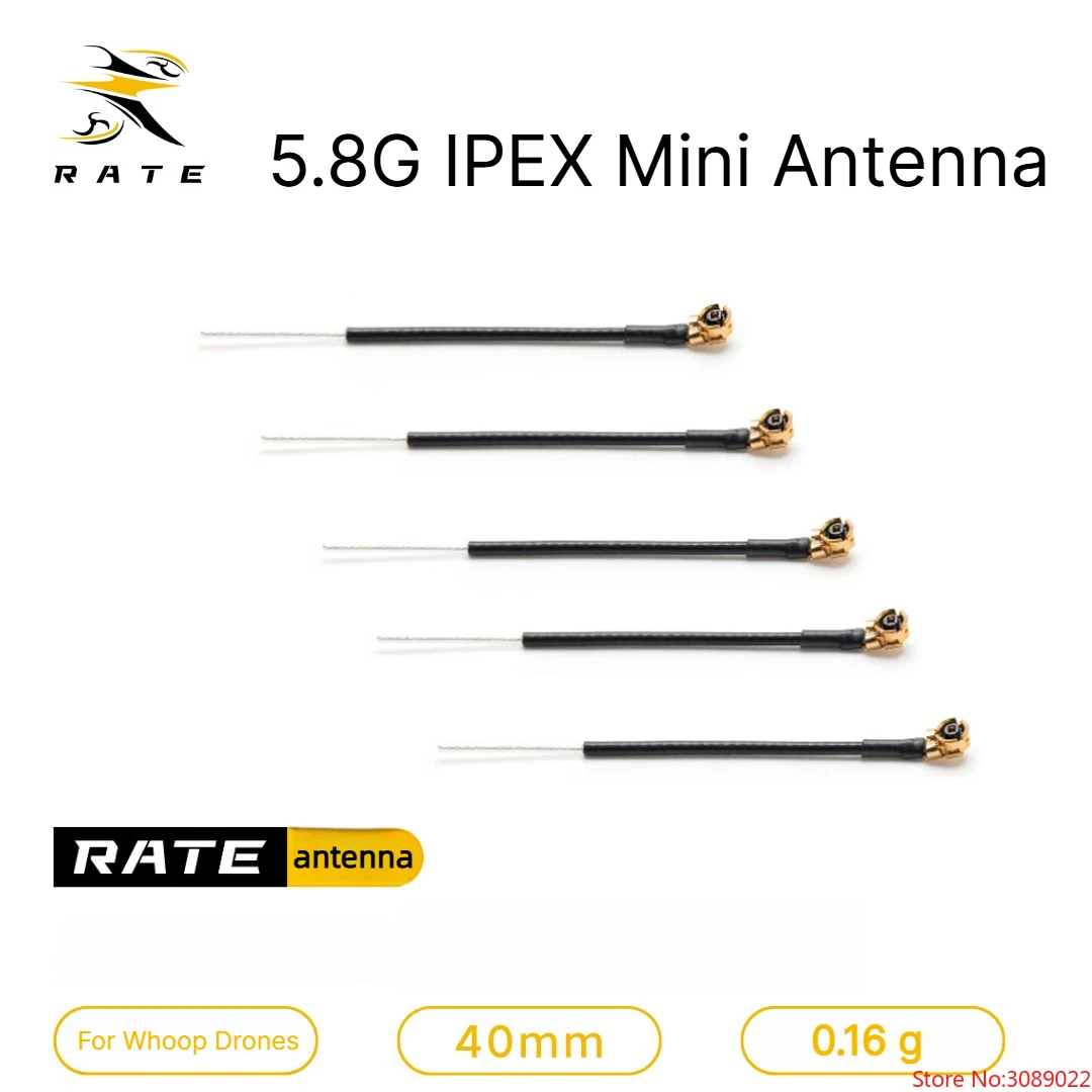 5PCS RATE 5.8G 40mm IPEX UFL FPV Antenna 0.16g For RC DJI O4 Lite FPV Whoop Tinywhoop Drone