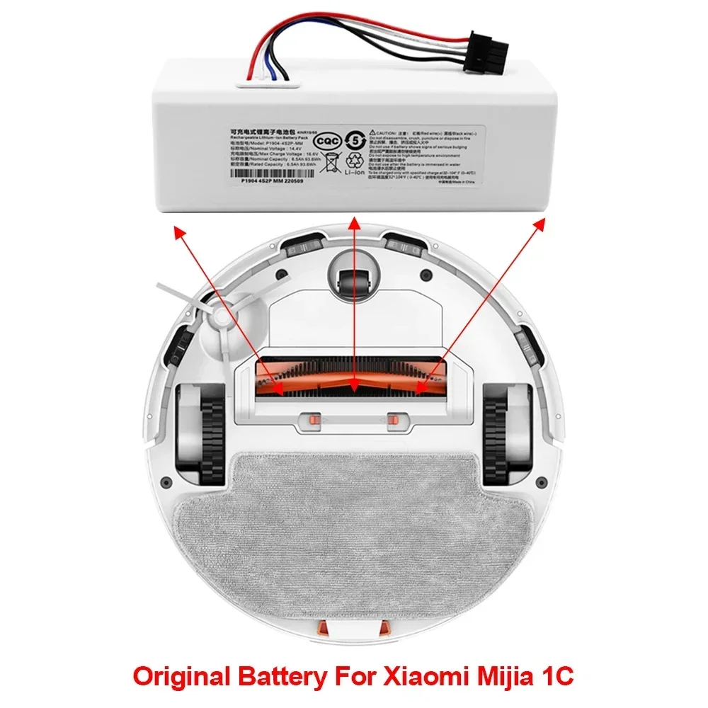 

2024 upgrade 14.4V Battery Robot Vacuum Cleaner 1C Battery For Xiaomi Mijia 1C STYTJ01ZHM Robot Vacuum Mop Cleaner