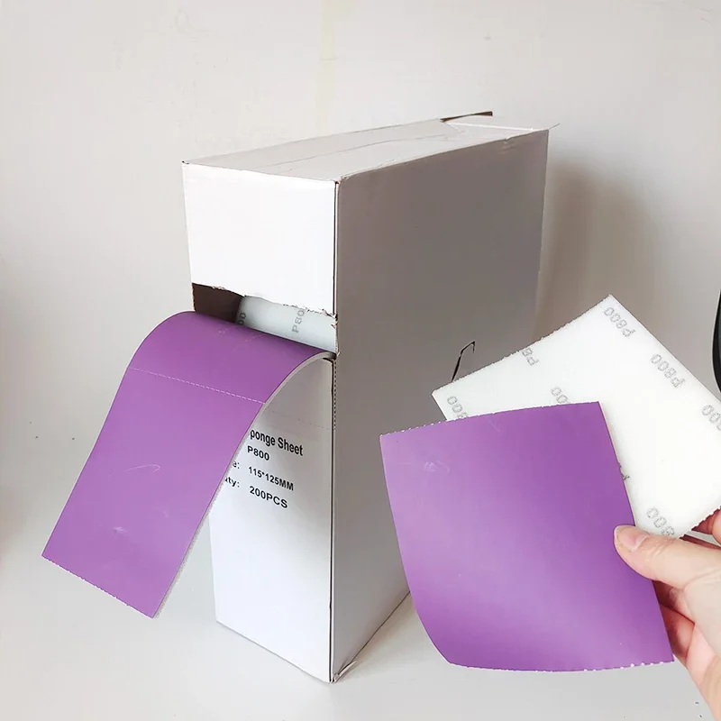 

Hand Tear Flexible Polished Sand Block Sponge Sandpaper Roll 115 * 125mm 200pcs/box Automotive Industry Grinding P400 P600 P800