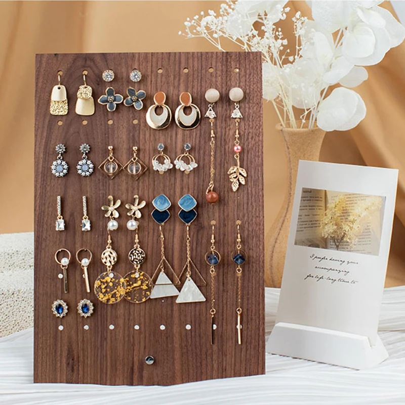 

Wooden Earrings Holder Jewelry Organizer Storage Earrings Display Stands Jewelry Display Plate Earring Hanging Case box