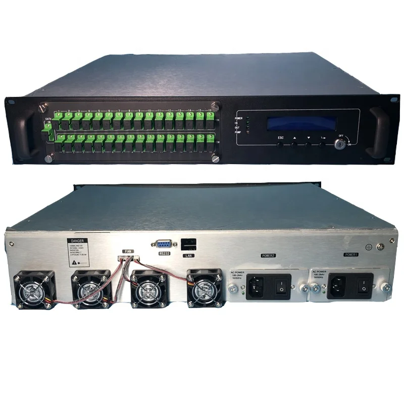 

JDSU High Power 1550nm Optical Amplifier 16 Ports 22dbm CATV Combined HFC Fiber Optic Best Price Offer Network Use SC LC