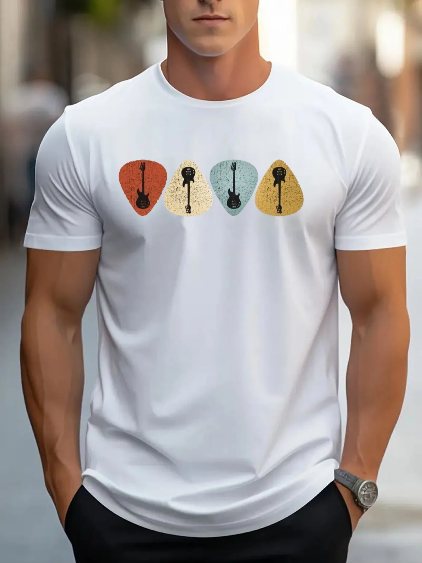 Men Casual Short Sleeve Tee 1 Pcs 100% Heavy Cotton - Comfortable Crew Neck, Soft Adorable Tees Tops
