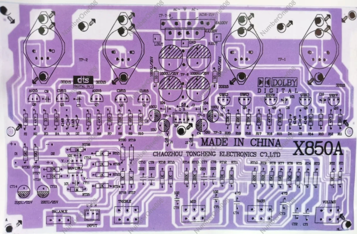 

X850A Dual Channel High Power Amplifier Board Bulk Electronic Amplifier Diy Component Kit