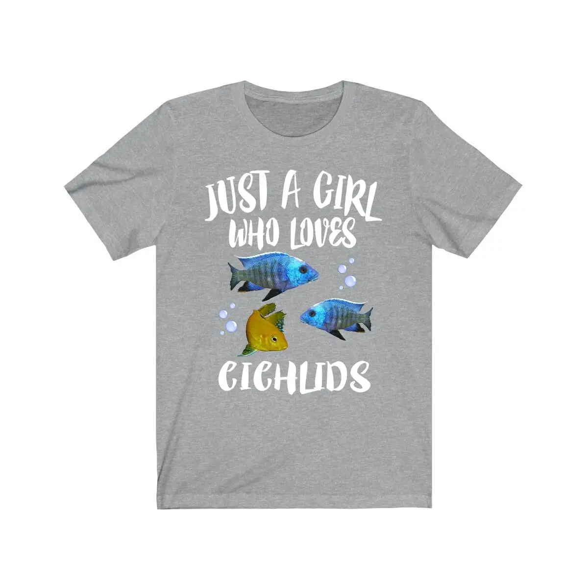 Just A Girl Who Loves Cichlids T Shirt Cichlid Lover Aquarium Fish Adult Toddler Animal Kids