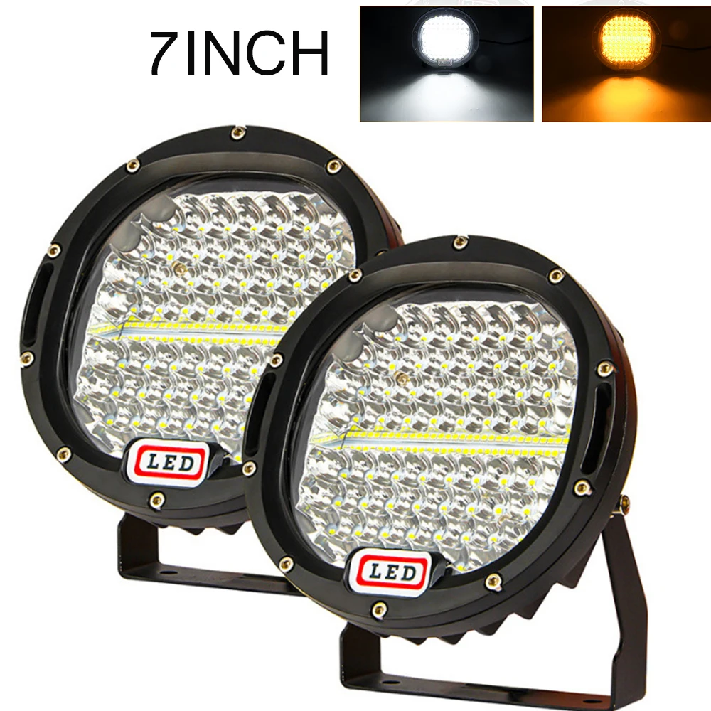 LED Headlights Work Light 7 Inch Offroad 300W 4x4 4WD ATV UTV SUV Round Spotlight Vehicle Car Work Lamp for 4WD 4x4 Truck 9-30V