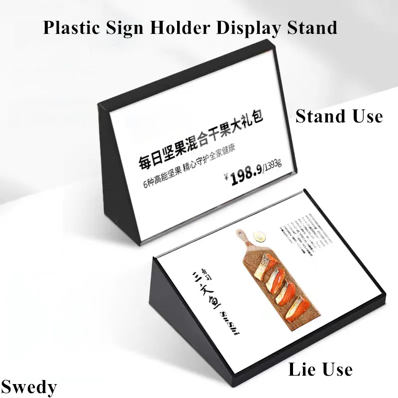 

74x53mm ABS Plastic Sign Holder Display Stand Price Display Board Tabel Number Card Stand Small Acrylic Price Label Card Holder