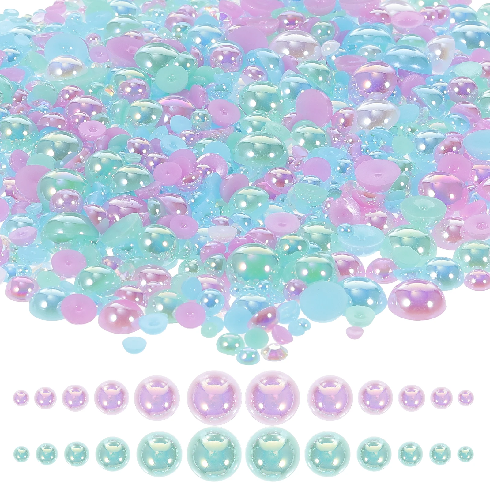 

Resin Pearl Nail Decals DIY Decoration Violet Half Bead Manicure Supplies Flatback Decorations Nail Accessories