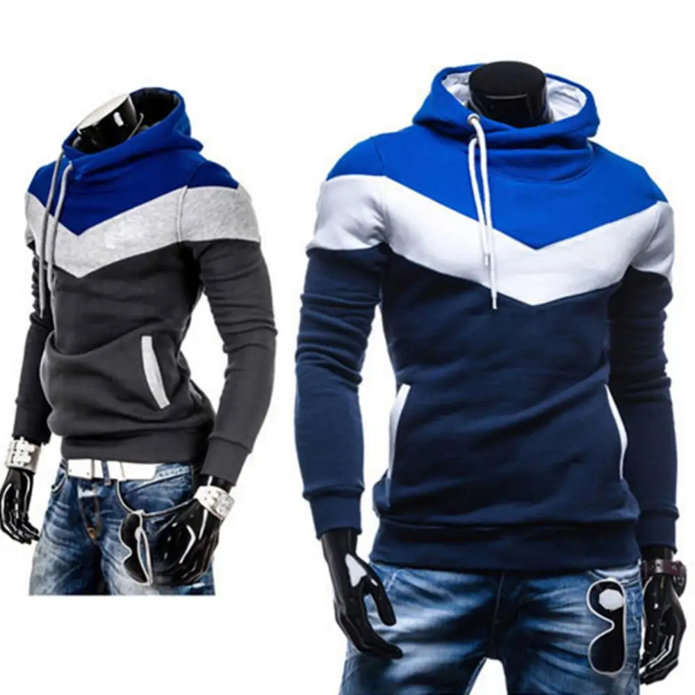 

Long Sleeve Men Hooded Fashion Pullover Hoodies Patchwork Autumn Winter Sweatshirt Hoodie Sweatshirt sudaderas hombre толстовка