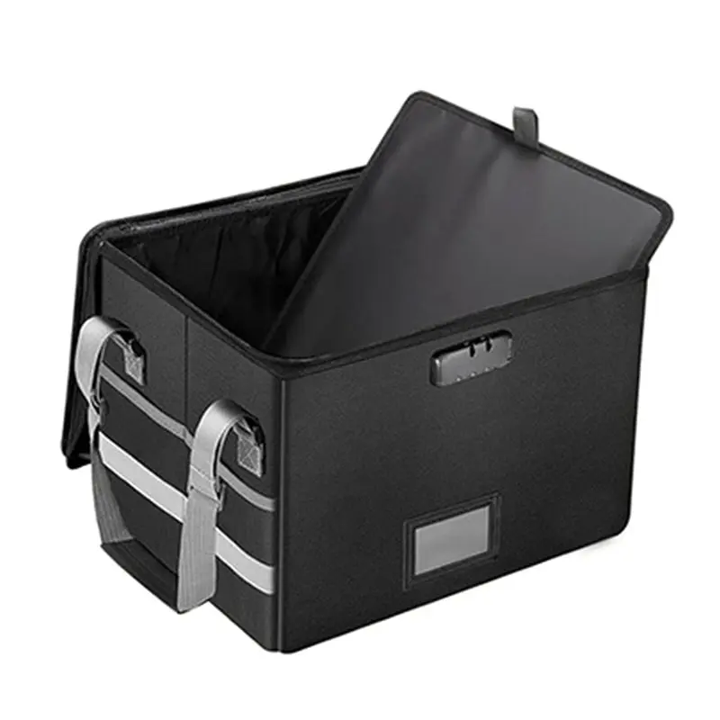 Fireproof File Box, Home Office Storage Solution-Data Folding Document Book Archive Box
