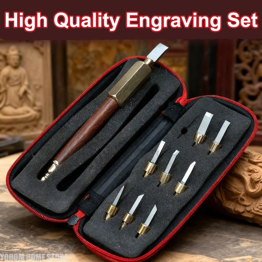 Practical Hand Carving Knife Kit Multifunctional Engraving Tools Household DIY Wood Stone Craft Supplies  with Bag view 2