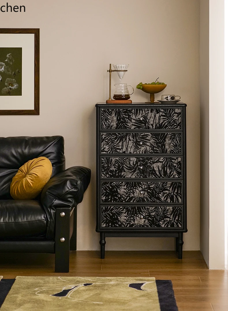 

ZML solid wood chest cabinet household porch cabinet living room multi-functional integrated cabinet wall locker