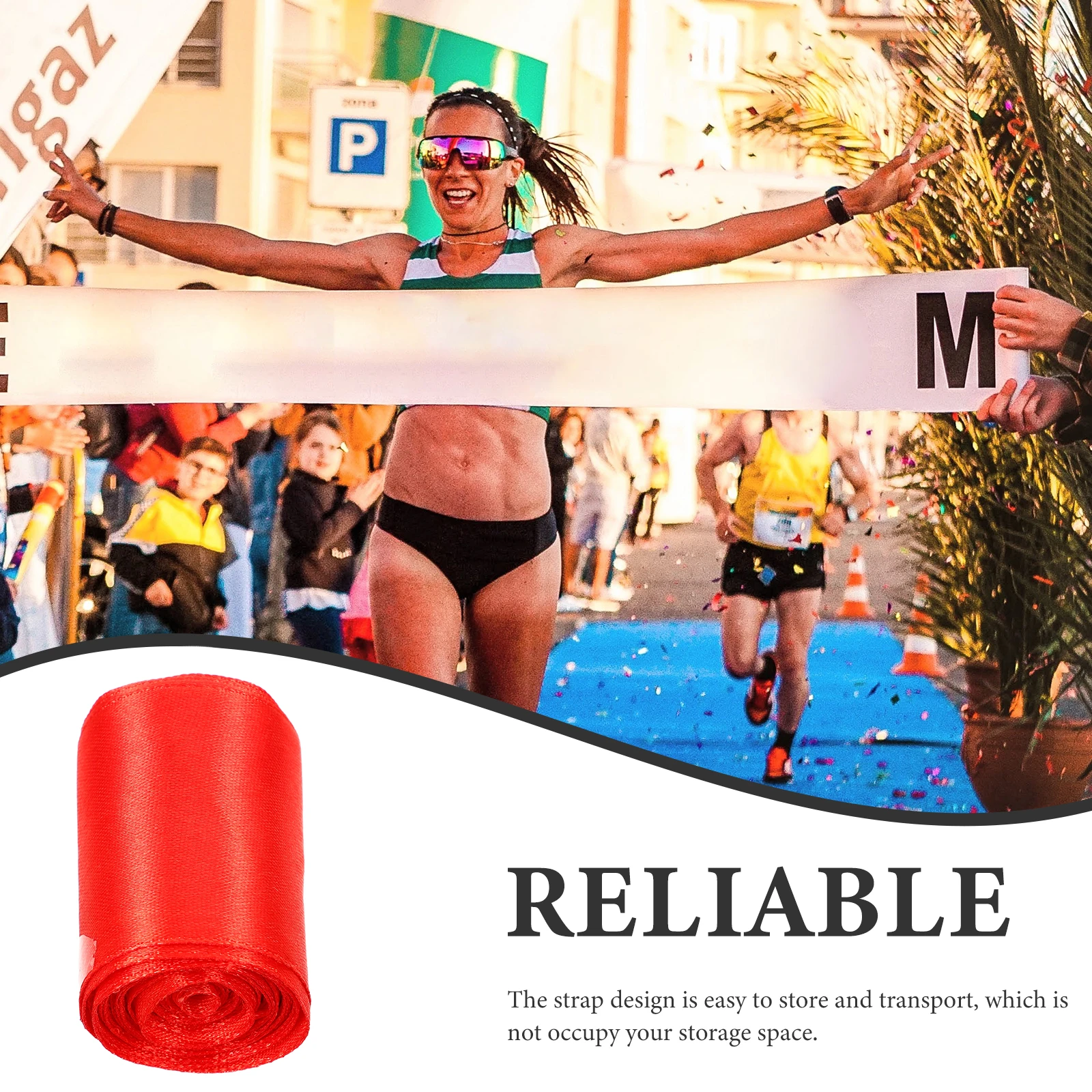 2Pcs Running Finish Belt 5m Polyester Athletics Collision Rope Events Durable Marathon Line Wire Sports Team