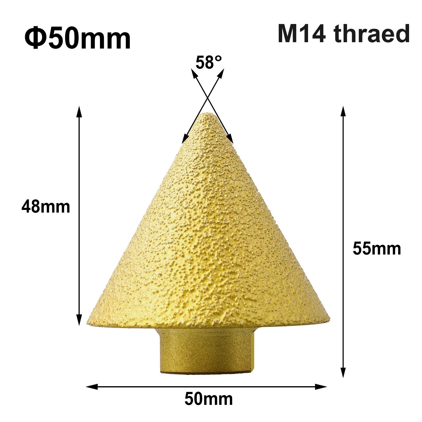 Imagem -04 - Rosca Rebolo Diamante Cônico Bits Cone Esculpir Polimento Reaming Cone para Telhas de Porcelana Mármore Peças M10