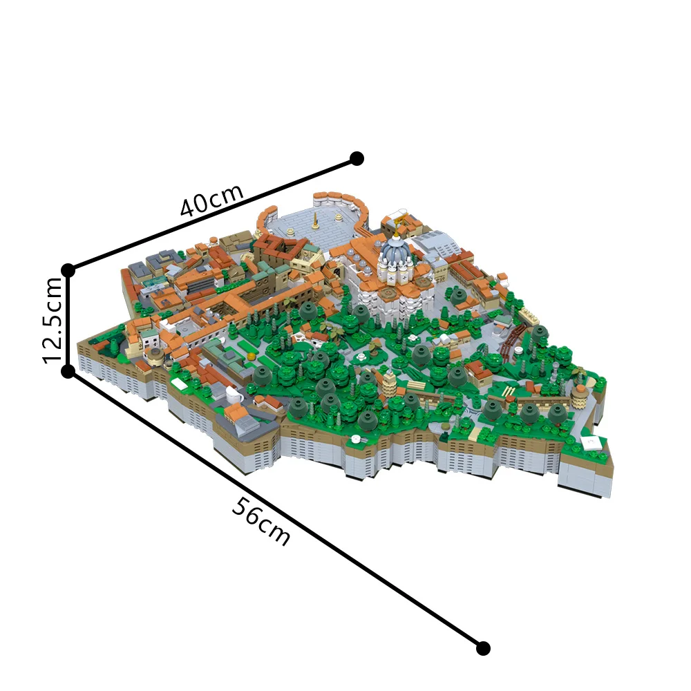 MOC-modelo de arquitectura de ciudad vatícano, modelo de bloques de construcción, arquitectura creativa, ladrillos ensamblados DIY, juguete, regalo para niños