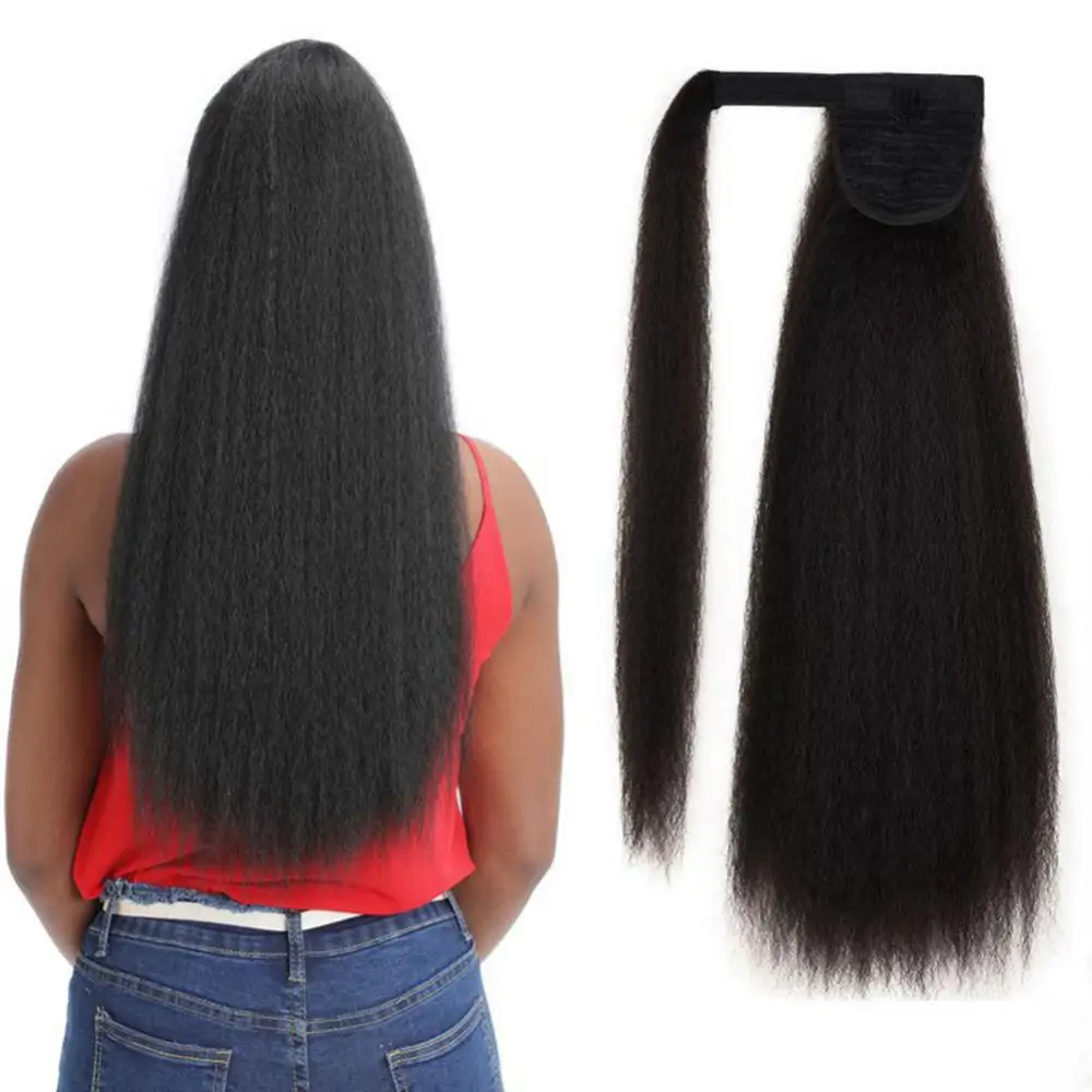 

55cm Women Fluffy Long Synthetic Pony-Tail African Wig Hair Extension Hairpiece Straight Clip In Hair Tail False Hair Ponytail