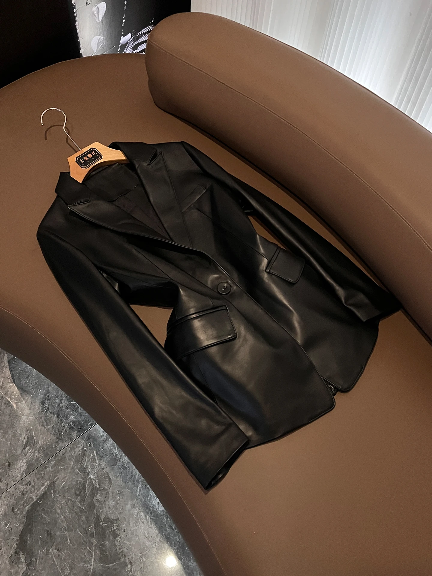 

Business Style Slim Fit 2026 New Sheepskin Coat Elegant Suit Collar Genuine Leather Jacket Women's Business Outerwear Z887