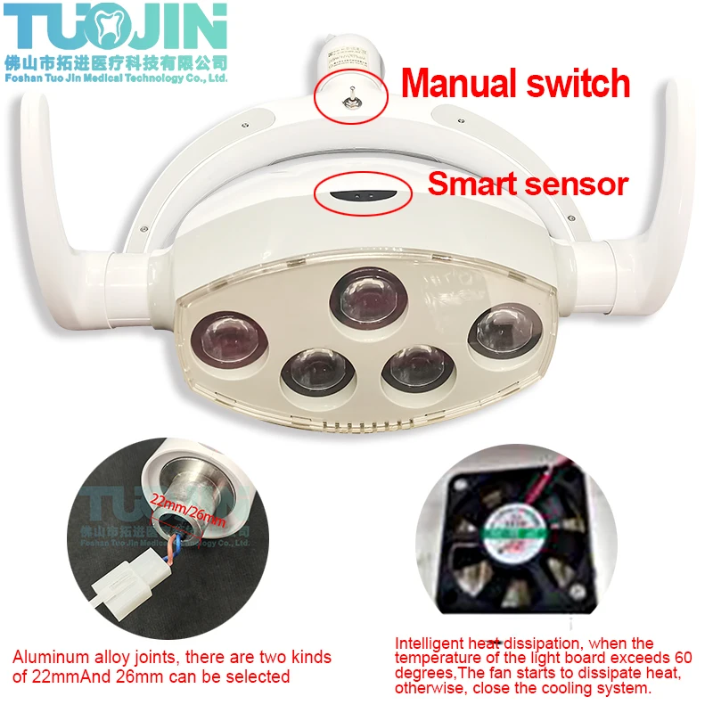 

5-светодиодный датчик стоматологического блока, оральная лампа для стоматологического кресла, бестеневая индукционная оральная лампа, стоматологическое оборудование