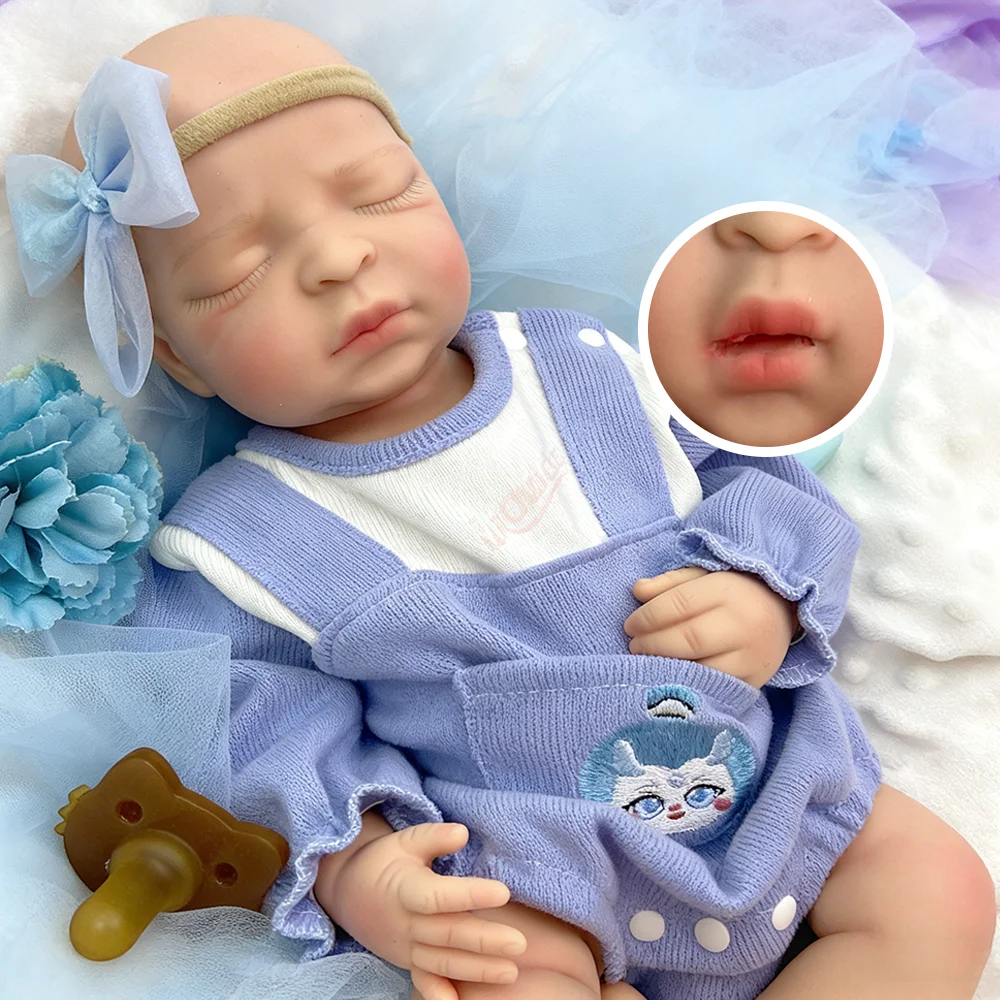 

Open Mouth 17inch Realistic Silicone Reborn Baby Doll Girl DIY Handmade Painted Design For Collectors Art Silicone Reborn Doll