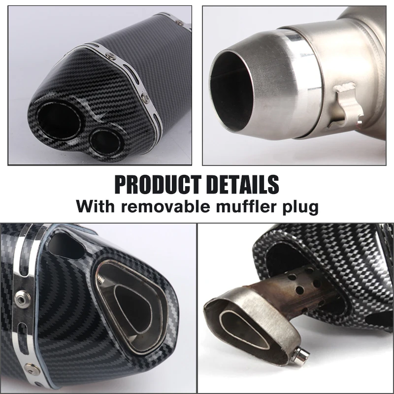 51mm Universal Accessories Motorcycle Exhaust Pipe Modified Muffler Pipe MOTO Off-road Vehicle Loud Domineering Innovative