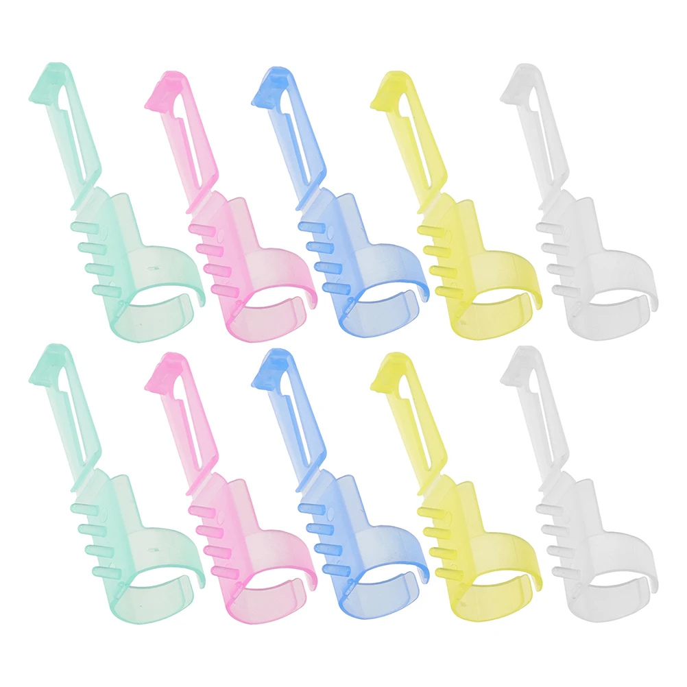 15pcs Tension Plastic Knitting Accessories Sewing Tool Crochet for Finger Loop Yarn Holder Guide Ring Loop Yarn Professional