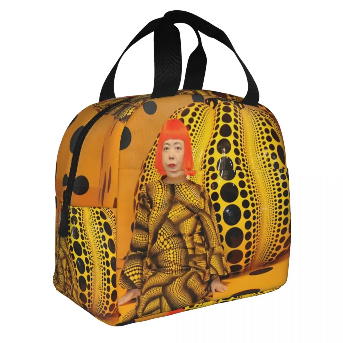 Yayoi Kusama Polka Dot Insulated Lunch Tote Bag for Women Japanese Artist Portable Thermal Cooler Bento Box Work School Travel