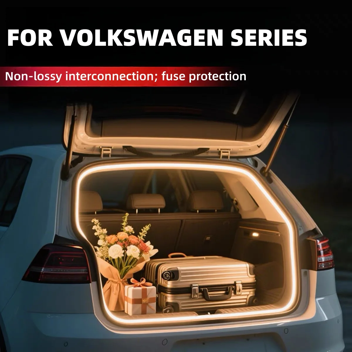 For Volkswagen VW Golf 6 Golf 7 Golf 8 Polo High Brightness Trunk Lighting Ambient Light Interior Decoration LED Rear TrunkLight