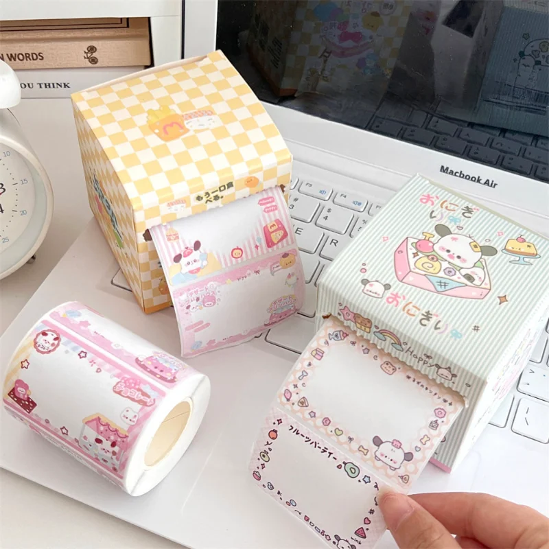 256 pcs/box Pull-Out Sticky Notes Cute Girl Heart Message Stickers Office Stickers Cartoon Sticky Notes