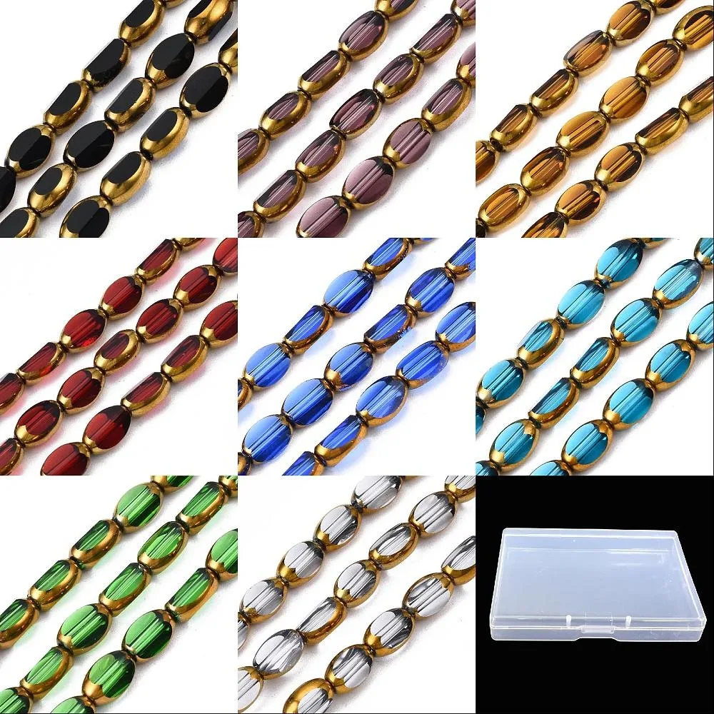 240-pecas-de-contas-de-vidro-eletroplated-em-8-cores-fios-de-contas-ovais-com-borda-metalizada-cores-mistas-7x45x4mm-furo-08mm-30-pecas-cor