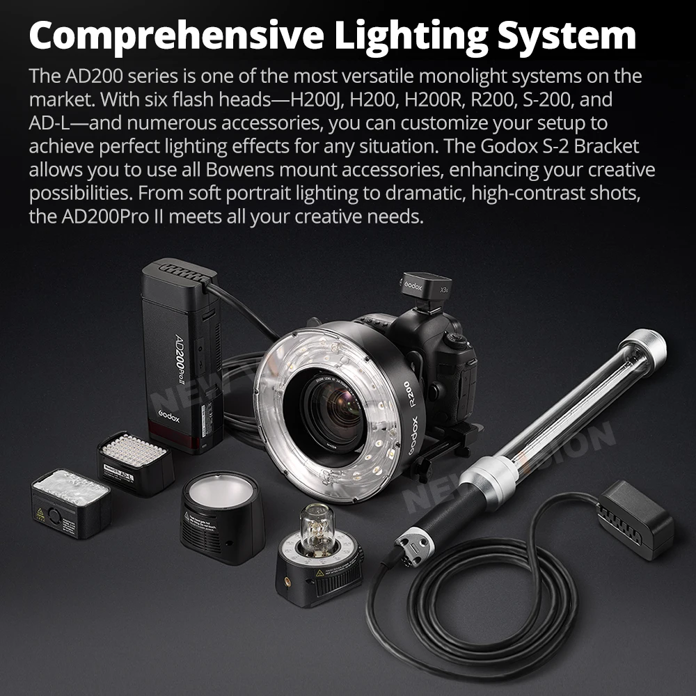 فلاش جيب كاميرا Godox AD200ProII AD200Pro II TTL 2.4G متوافق مع نيكون كانون سوني فوجي أوليمبوس